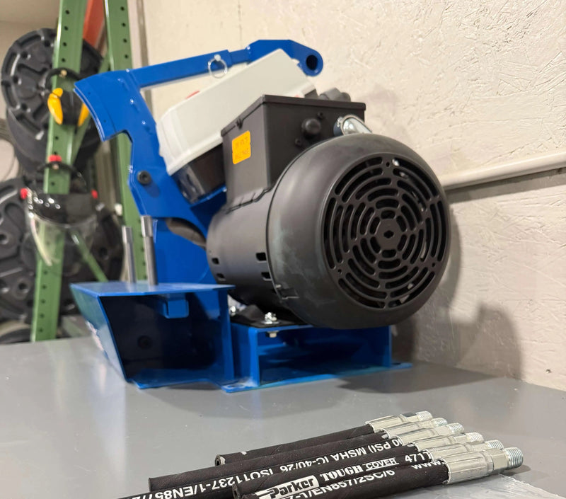 Blue, gray and black Hydraulic Hose Saw