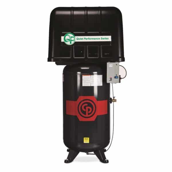 Two stage electric compressor quiet performance